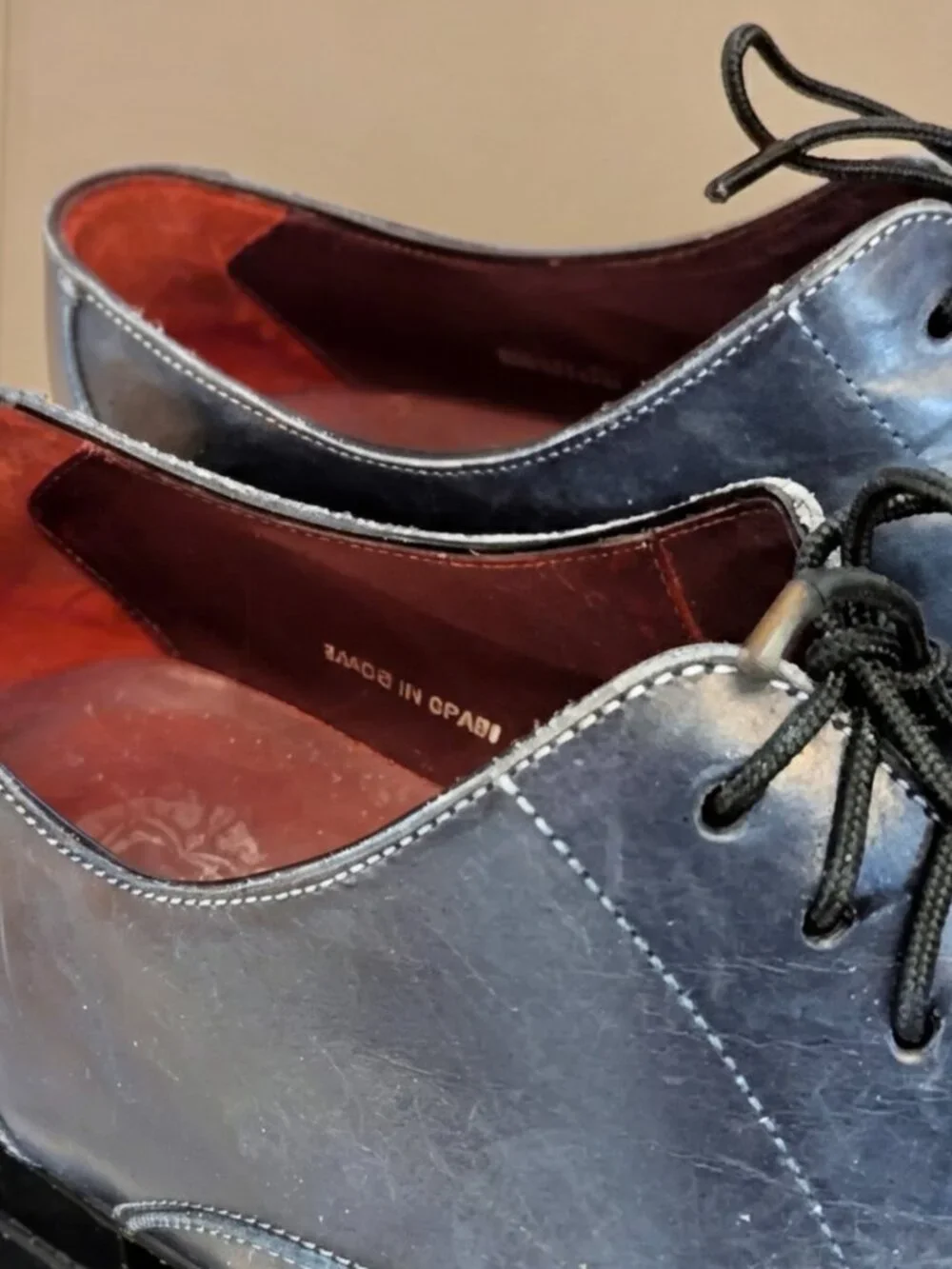 MEZLAN Mens Derby Shoes Size 9.5 Deep Blue